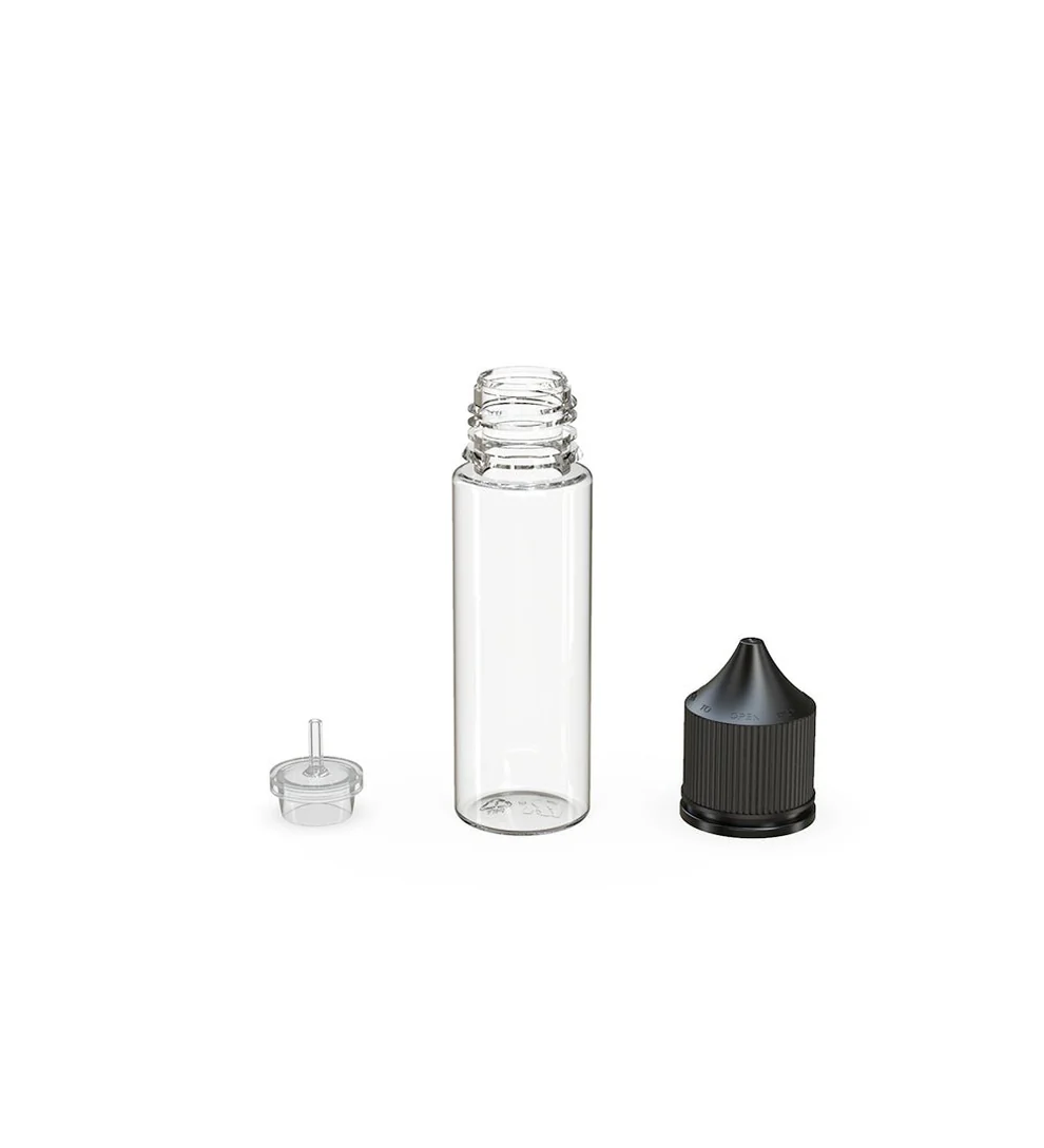 Child Resistant Unicorn V3 PET Dropper Bottles Clear