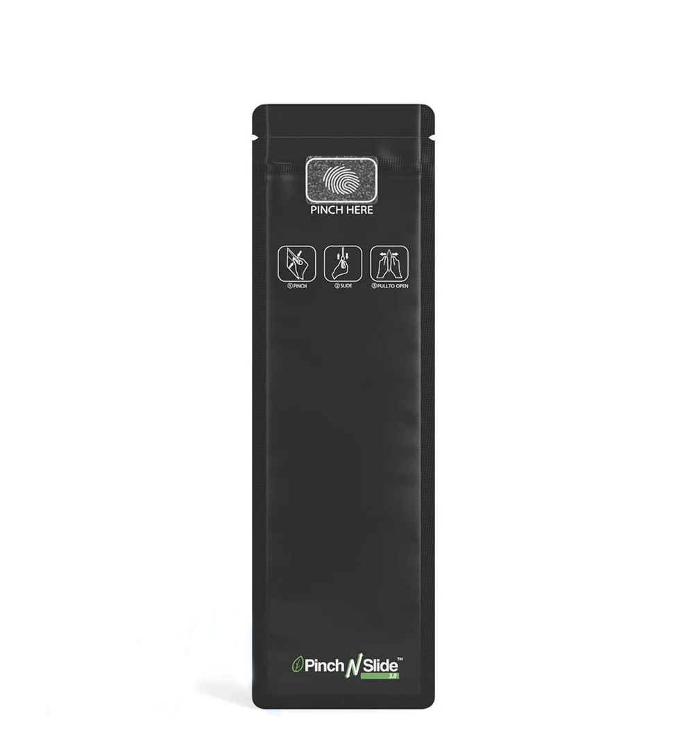 Pinch N Slide 3.0 Matte Black PCR Mylar Bags | 2.4in x 7.8in - 2.5g - 250 Count