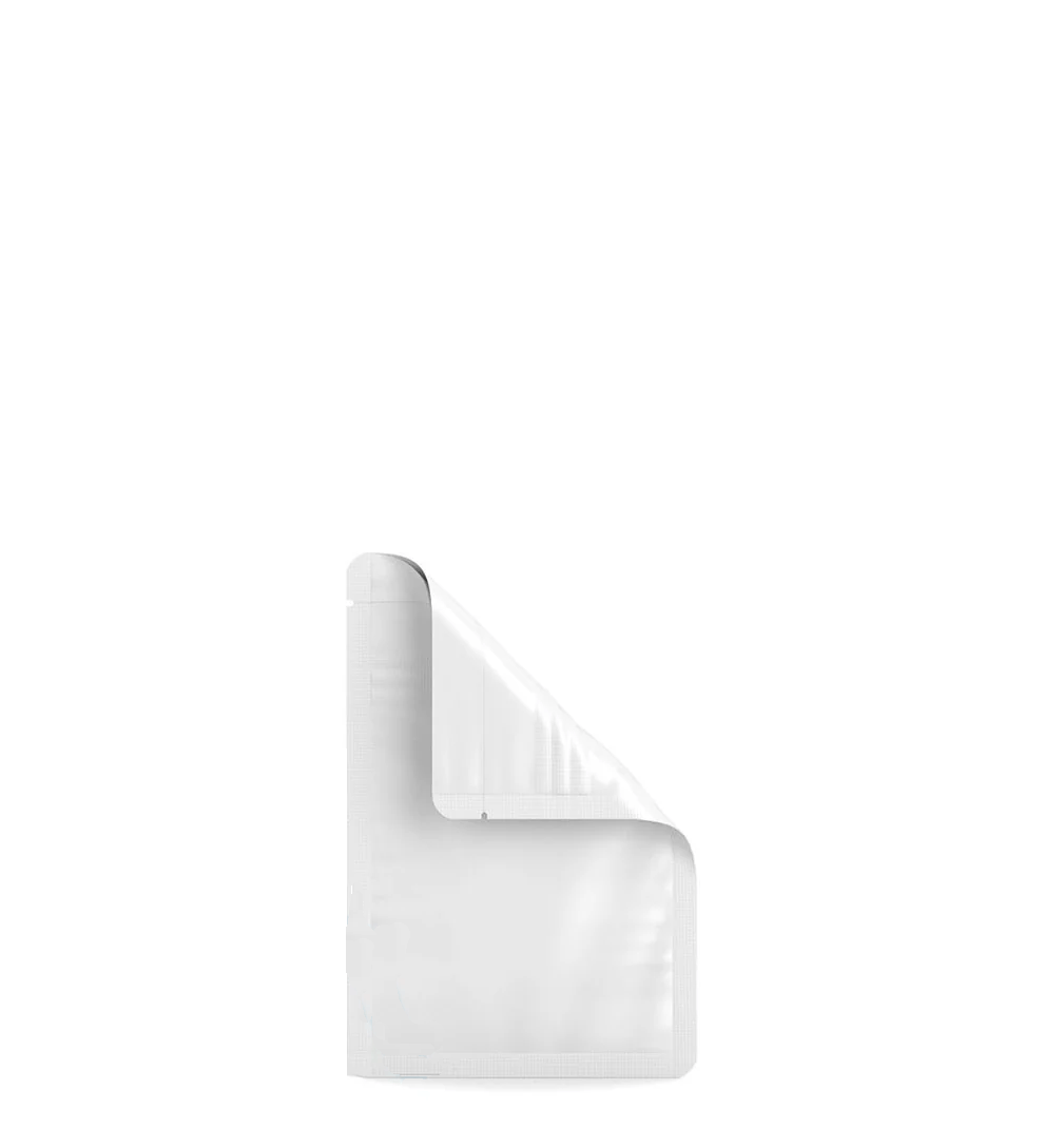 Matte White Mylar Bag (Tear Notch) | 3in x 4.5in - 1g - 1000 Count - Image 2
